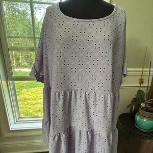 Pale Purple Eyelet Layered Shirt ~ Women's Size 4XL